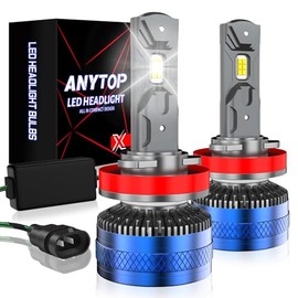 H11 H8 H9 LED Faros para Delantero, 360W 36000LM 900% Brillo Focos | Lucse 6500K Blanco, Kit de Conversión,Luz Alta y Baja, Luces Antiniebla, 2 Unidad