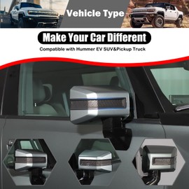 for Hummer EV Accessories Rearview Mirror Molding Cover Anti-Scratch Trims,ABS Rearview Mirror Protector for Hummer EV SUV Pickup Truck 2022-2024 2025+ Exterior Decoration (Carbon Fiber Pattern)