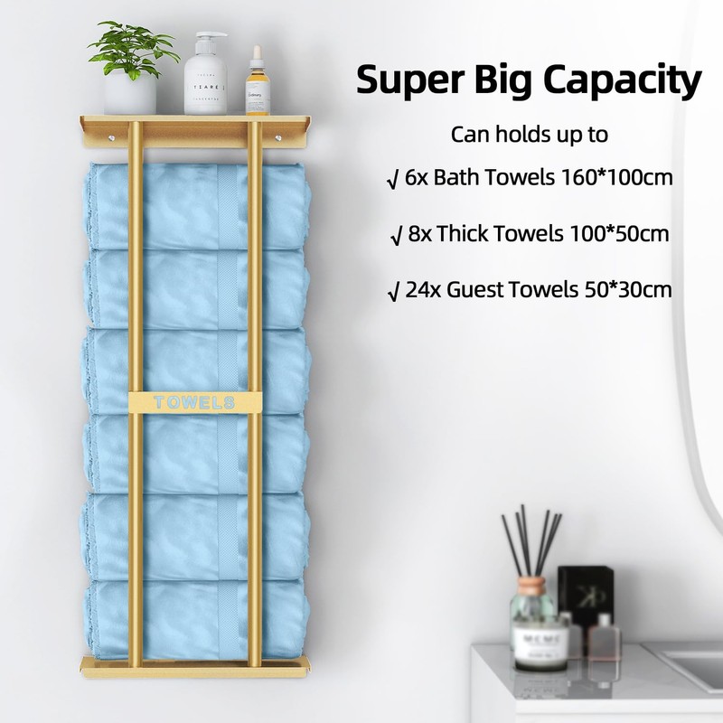 STWWO Bathroom Towel Storage Rack for Bathroom, 30 inch Towel