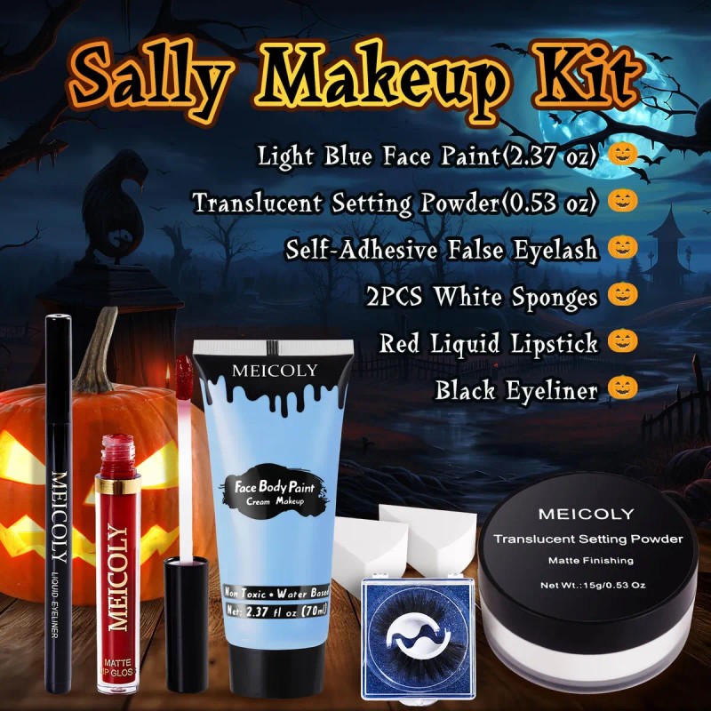 Kit De Maquillaje De Sally Disfraz Profesional De Novia Cadá