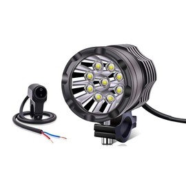 Aoling Motorcycle Fog Light LED 9LED Auxiliary Fog Light for Motorcycles White Spot Distribution Headlight Car Auxiliary Light Projector 12V 24V Compatible Waterproof Switch Single Item