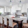 TISLYCO Small Chandelier for Hallway, Modern Semi Flush Mount Light