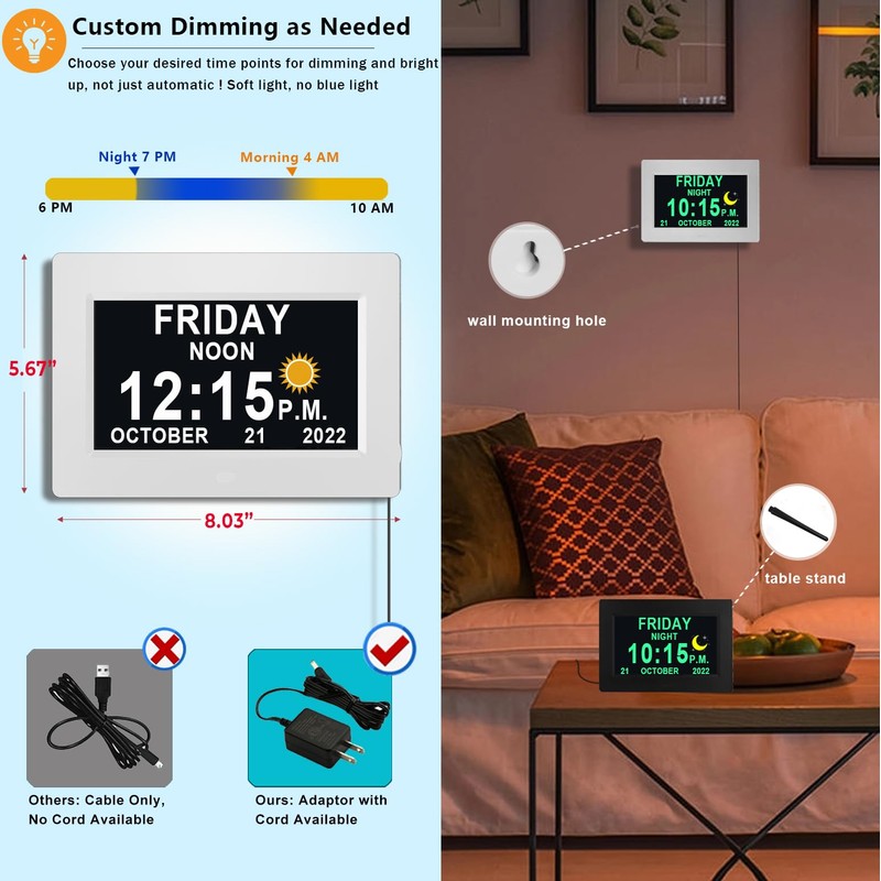 MASSII Upgraded Loud Voice Talking Digital Clock with Time Date,