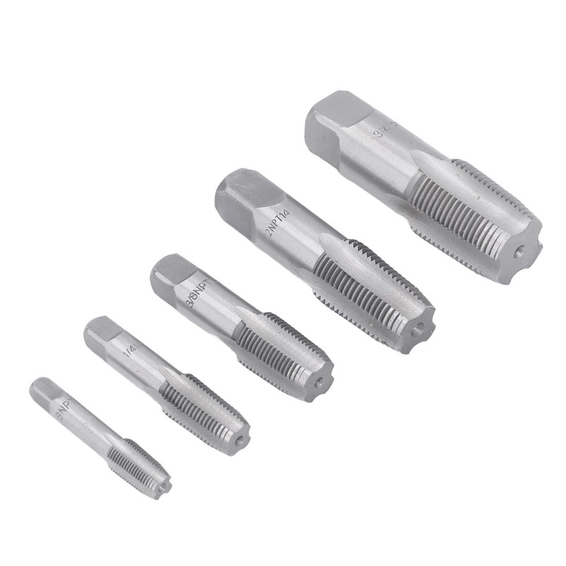 5 Piece NPT Pipe Tap Set, Carbon Steel Threaded Plumbing