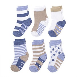 Silky Toes - Calcetines antideslizantes para bebé, multicolor, Stars N Stripes, 2-3T