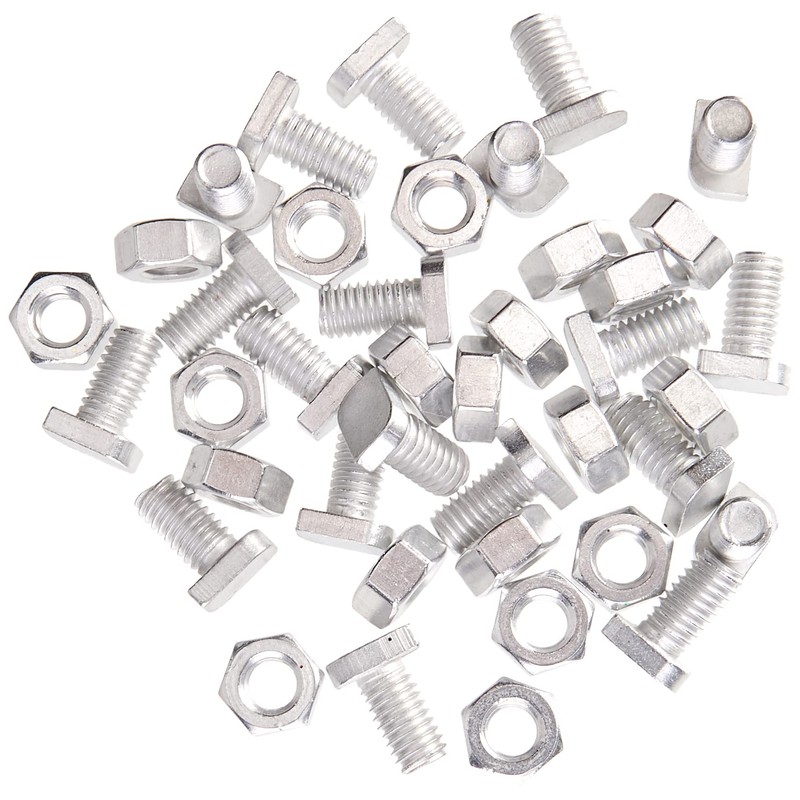 Alm Aluminium Cropped Head Nuts & Bolts (Pack 20) -