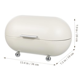 Angoily White Metal Bread Box with Lid Kitchen Bread Countertop Storage Container Large BreadBox for Vintage Organizer Rolling Door Decor Stores Your Homemade-Bread