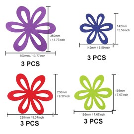 ONEBO 12 Pcs Pot and Pan Protectors,Flower Felt Pan Pot Separators,Pot Dividers Pads,for Protecting and Separating Pots and Pans(4 colors)
