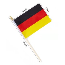 Lebei German Flag Mini Small Germany Handheld Stick Flags 4x6 Inch 12 Pack
