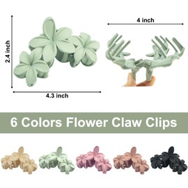 Large Flower Hair Clips for Women, Flower Hair Claw Clips for Thick Hair, Nonslip Hawaiian Hair clips, Cute Jaw Clips, Hair Accessories (dusty pink, light brown, light green, brick red)