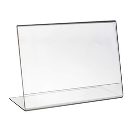 HMF 46931 Acrylic Table Stand Oblique DIN A6 Landscape Format Crystal Clear