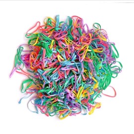 FEIFEI’S BOW 500 Pieces Multi Colour White Poly Rubber Bands Ponios Plaits Hair Mini Elastic HairBands Bobbles Ponytail (Multi Colour Spring)