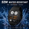 MASTOP Retro Square Digital Watch with Temperature Display Unisex 7.5Inch