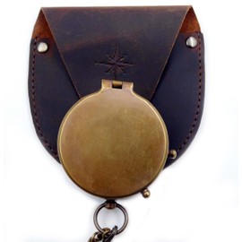 KHUMYAYAD Brass Compass Bible Quote Be Strong and Brave and also with a Beautiful Leather Case Camping Compass Inspirational Christian Religious Gifts