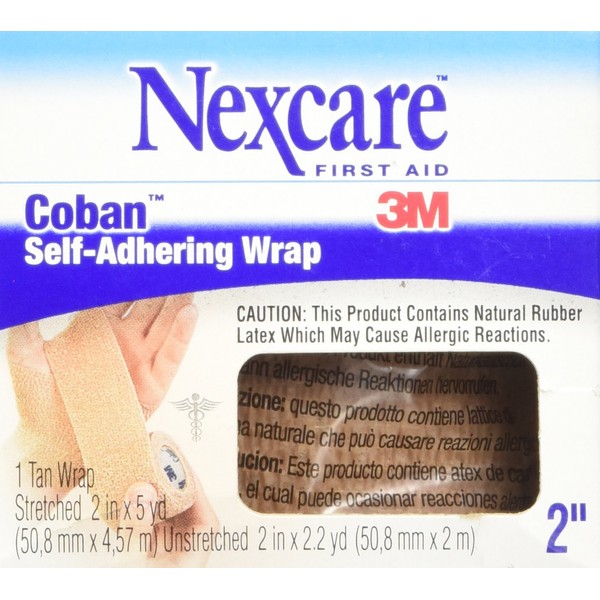 Nexcare Coban Self-Adherent Wrap, 2" X 5 Yd Roll, 1Count Box