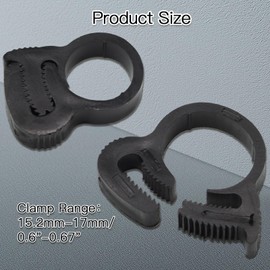 Biaungdo 20 Pack Black Double Gripping Nylon Hose Clamps, 15.2-16.2 mm Heavy Duty Snap Grip Plastic Clamps Adjustable Ratcheting Clamp