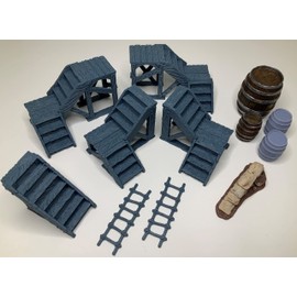 HERO Creations - Stairs and Ladders - 1:28 - RPG - Dungeons and Dragons - DND - Pathfinder - Lord of The Ring - Figurine Miniature (Gray/Unpainted) (Stairs and Ladders)