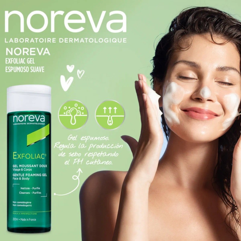 Gel Limpiador Noreva Exfoliac Acné Regulador De Sebo 200ml