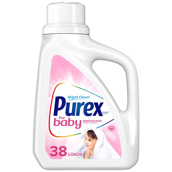 Purex Liquid Laundry Detergent, Baby 38 Loads Baby Blossom, 50 Fl Oz