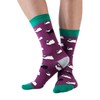 Women Bamboo Crew Socks Sheep Med 4-7 Purple