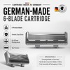 Men's Razor 6-Blade + TOP Trimmer, 1 Handle + 2