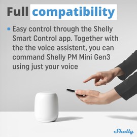 Shelly PM Mini Gen 3 | WiFi & Bluetooth Smart Power Meter 1 Channel 16 A | Home Automation | Compatible with Alexa and Google Home | iOS Android App | No Hub Required