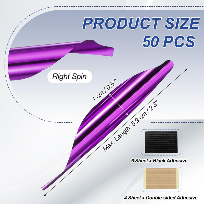PATIKIL Arrows Spin Vanes, 50 Pack 1.8 Inch Plastic Arrow