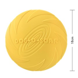Echo Pets Dog Flying Disc Dog Toy，Durable Dog Toys, Nature Rubber Floating Flying Saucer for Water Pool Beach (Yellow)