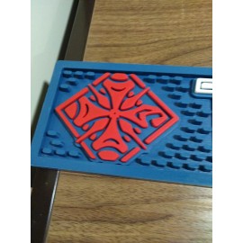 Teremana Small Batch Tequila Bar Rail Spill Mat 21"x3.5" Blue White Red