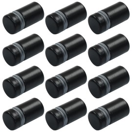 Waziaqoc 12 Pack 1/2 x 3/4 Inch Stainless Steel Standoff Screws, Wall Mount Standoff Holder Screw, Advertise Standoff Nail Hardware for Acrylic Glass, Picture Frame, Black