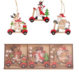 Christmas Tree Ornaments Wooden Christmas Ornaments Santa Claus Reindeer Snowman Set of 9 Christmas Tree Ornaments Decorations Decorations Decorations Gift Tags (Set C)
