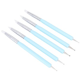 5 piezas de herramientas de escultura de arcilla de silicona de doble cabeza, juegos de Tallar y dar forma de color flexible para escultura de cerámica