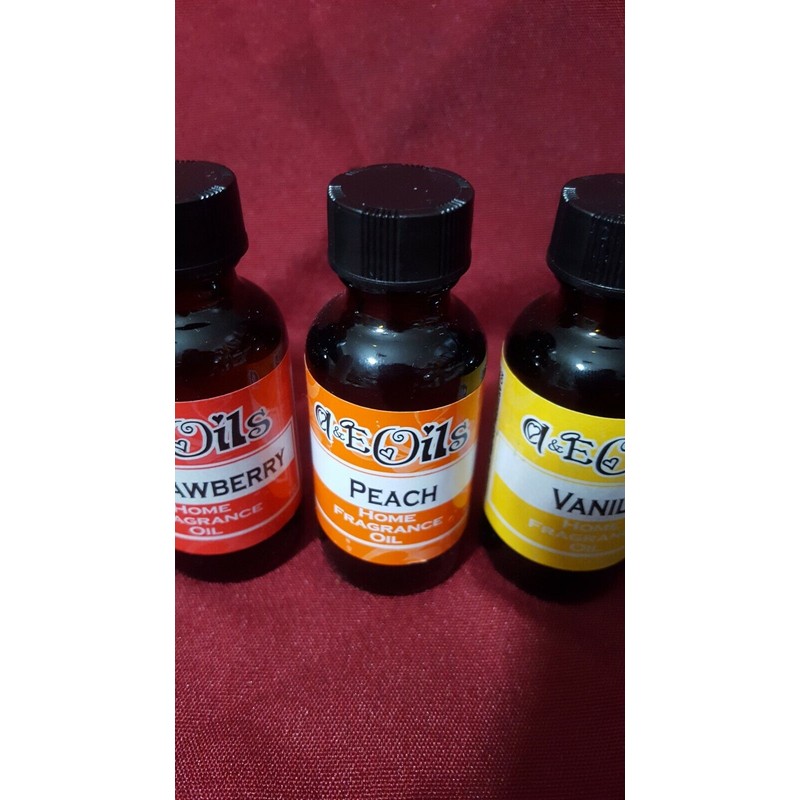 A&E Oils 8 Assorted Home Fruit Scented Fragrance Therapeutic Oils