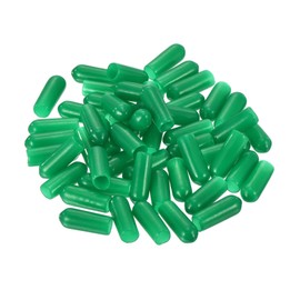 sourcing map 50pcs Rubber End Caps 5mm ID Vinyl Cap Cover Screw Protectors Dark Green