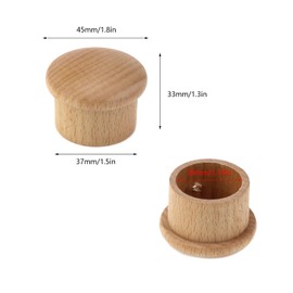 KUMGROT 4 Pcs Window Curtain Rod Finials Wooden Curtain Rods for Living Room Bedroom Study Fit for 1.1-1.2" Inner Dia