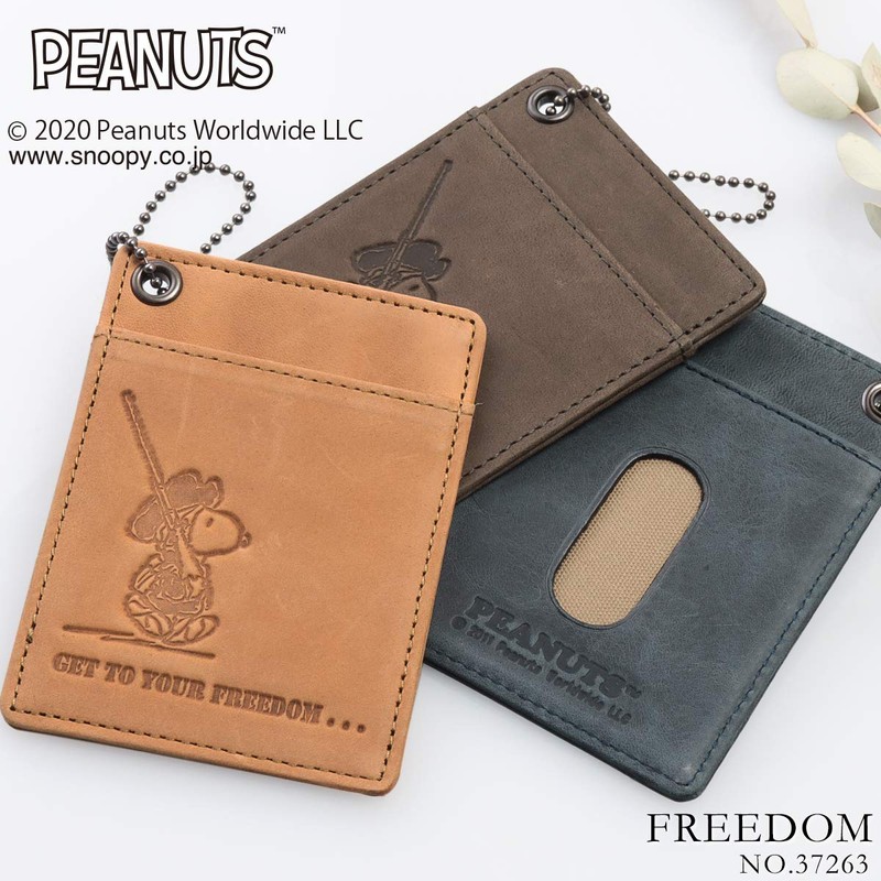 Peanuts 37263 Snoopy "FREEDOM" Series Pass Case, Men's, Women's, Genuine