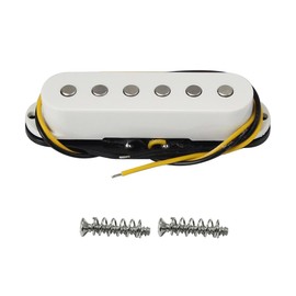 FLEOR Alnico 5 ST Pickup Single Coil Pickup Guitar Bridge Pickup Flat Pole for ST SQ Electric Guitar, White