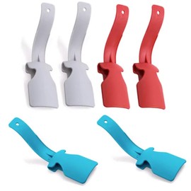HarmonyCrafts 6Pcs Ergonomic Plastic Shoe Horns Portable Shoe Lifting Helper Lightweight Handled Shoehorn Lifting Helper for All Shoe Types
