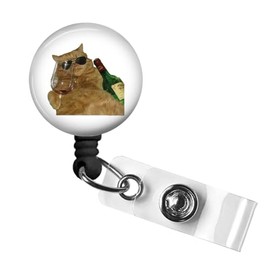 Cat Retractable Badge Reel with Alligator Clip，Name Nurse ID Card Badge Holder Reel, Decorative Custom Badge Holder