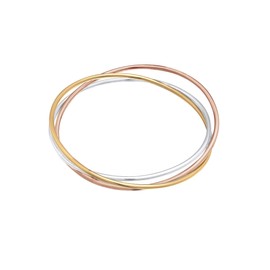 Elli Women's Bracelet Triple Intertwined Classic Tri-Colour in 925 Sterling Silver Rose Gold-Plated, Sterling Silver, None