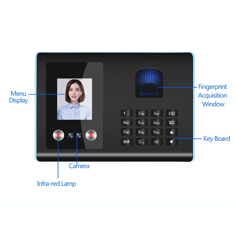 Intelligent Attendance Machine Face Fingerprint Password Recognition Mix Biometric Time
