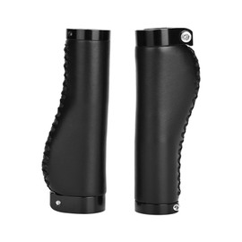 1 Pair Ergonomic PU Leather Handlebar Grips for Mountain Bike Folding Bikes, Non-Slip Double Locking Design for Comfort and Control, Aluminium Locking Grips for Scooters