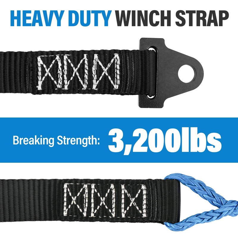 64in Plow Strap fit for ATV UTV Winch, Heavy Duty