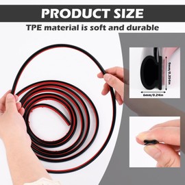 Black Weather Stripping Door Seal Strip, Rubber D Shape Door Rubber Weather Seal Strip, Self-Adhesive 55FT Door Weatherstripping Soundproofing for Windows Blocks Drafts & Noise,Home & Camper