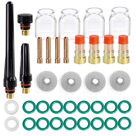TIANLYLIN 37pcs TIG Gas Lens Collet Body & #12 Glass Cup Kit DB SR WP 17 18 26 TIG Welding Torch