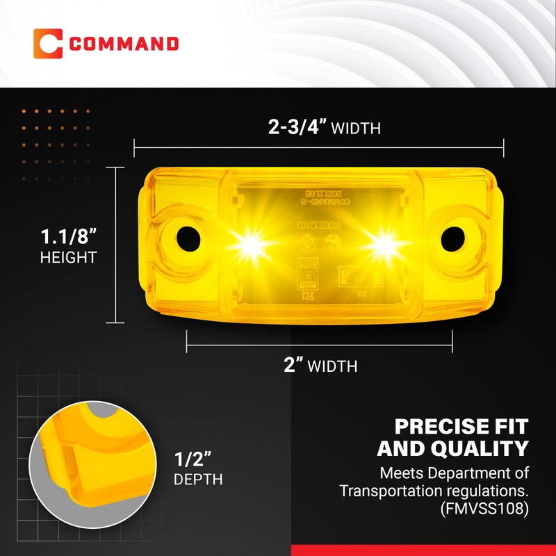 Command Electronics 12V LED Surface Mount Clearance Light – Modern
