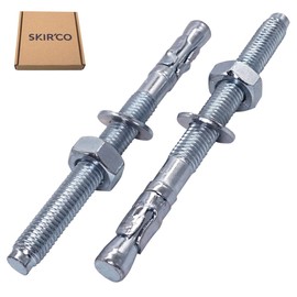 SKIR'CO Wedge Anchor M10 x 120 mm, Metal Dowels, Bolt Anchor, Masonry Attachment, Concrete Expansion Anchor (Pack of 4)