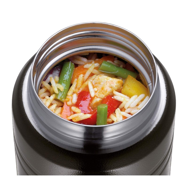 Cilio 0000545524 Food Container Monte, 0.5 Litre, Stainless Steel, Black