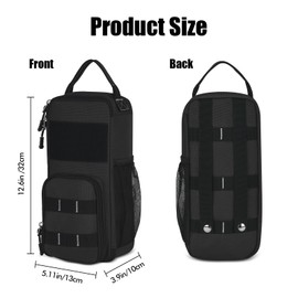 LAKE OF FIRE Small Tool Bag Pouch for Men with Multiple Pockets, Waterproof Heavy Duty Tool Bag Organizer with Zipper and Portable Handle (Black)