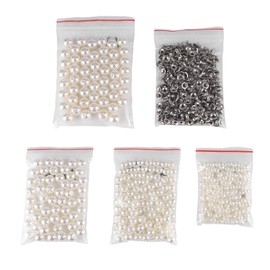 Oumefar 6 Mm 8 Mm 10 Mm Perlas Perlas Perlas Remaches Remaches Redondos Tachuelas Botón Mezcla Tamaños Remaches Bolso de Artesanía de Cuero Jeans Decoración(6mm)